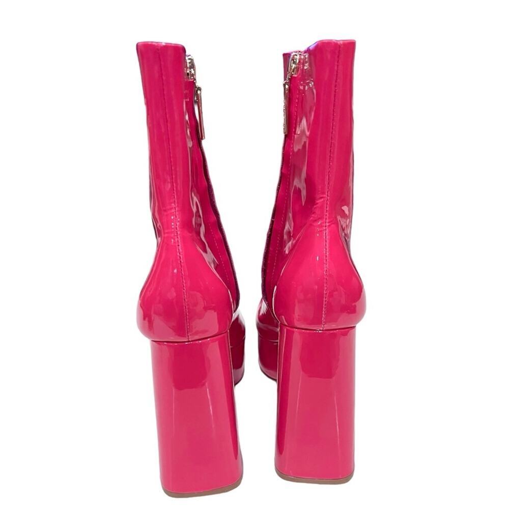 Larroude Dolly Boot in Pink Patent Leather - Picture 4 of 11
